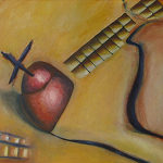 Haube mit Kreuz | 2003 | Acryl | 30 x 40