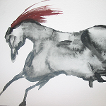 Dahinstürmender Hengst | 2004 | Aquarell | 24 x 30