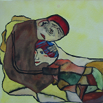 Schutz suchend / Schutz bietend | 2006 | Aquarell | 24 x 32